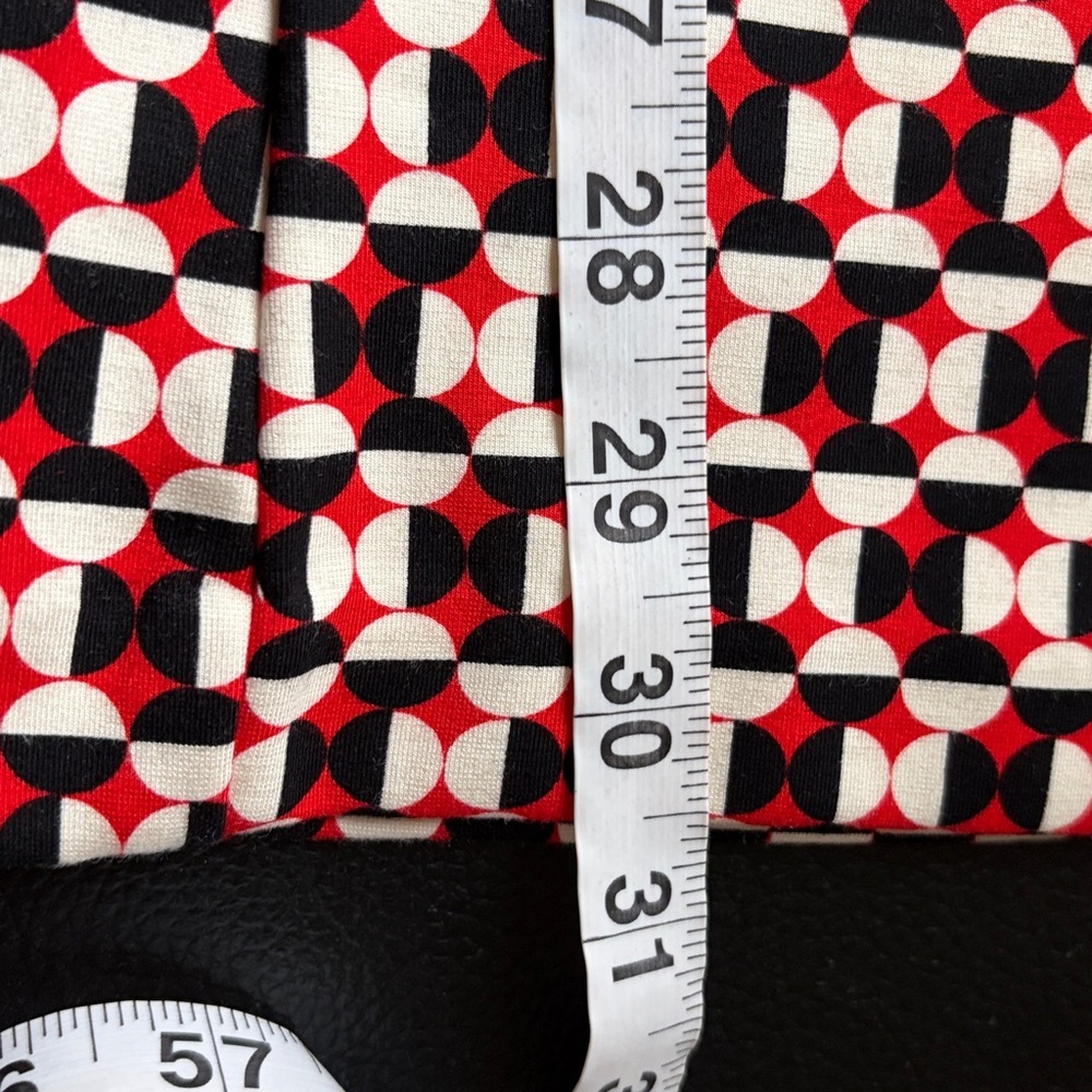 Anthropologie Maeve The Margot Kick Flare Pants Red Geometric Pull On Sz XS - Picture 15 of 15